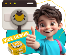 Тестирование & Vibe Debug. Охотники за багами - КИБЕРшкола программирования для детей, компьютерные курсы для школьников, начинающих и подростков - KIBERone г. Хомутово