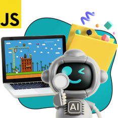 Язык программирования JavaScript + AI. Проектное обучение + геймификация + AI-помощники - КИБЕРшкола программирования для детей, компьютерные курсы для школьников, начинающих и подростков - KIBERone г. Хомутово